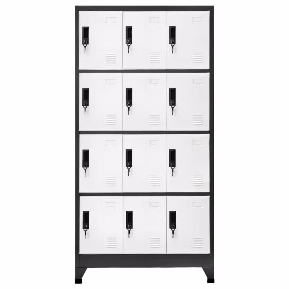 Berkfield Home Locker Cabinet in Anthracite and White, W/D/H: 90 x 45 x 180 cm – 2