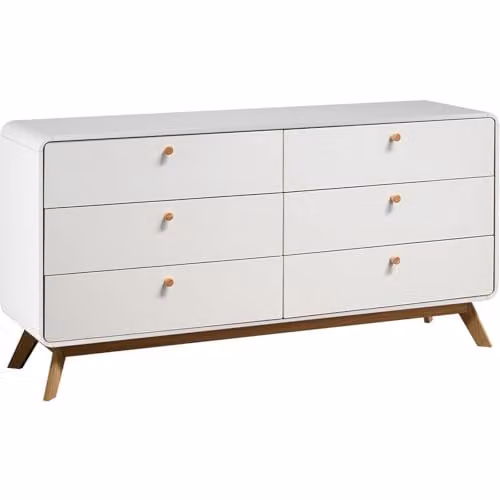 Dorel Home Furnishings Cassie 3+3 Drawer Chest in White