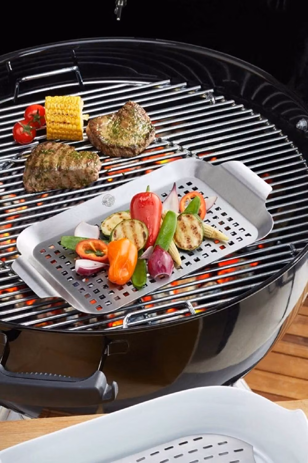 Gefu Small Perforated Stainless Steel BBQ Grill Pan in Silver – 2