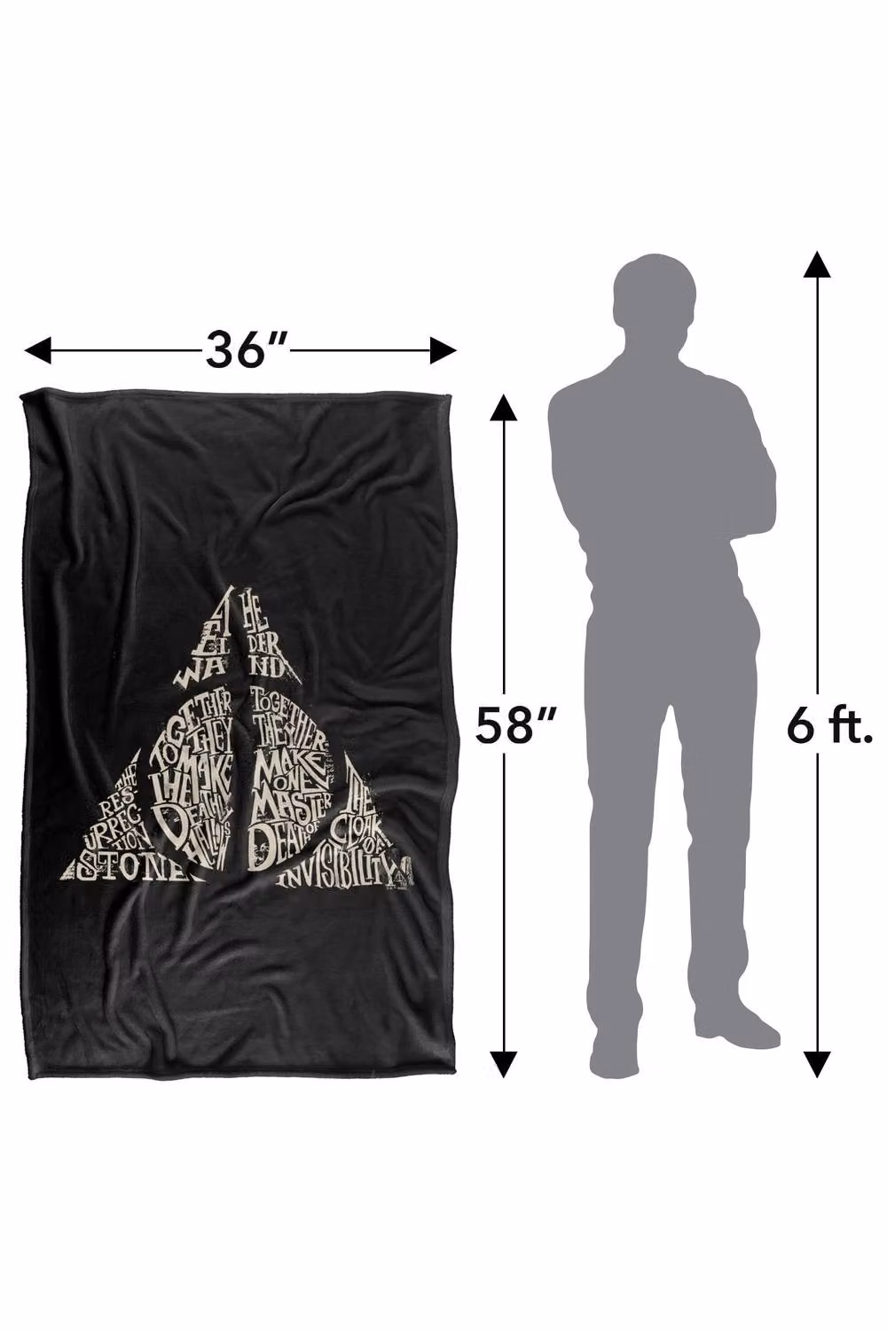 LOGOVISION Harry Potter Together Make The Deathly Hallows Super Soft Fleece Throw Blanket, Multicolour, W: 152 cm, D: 127 cm – 8