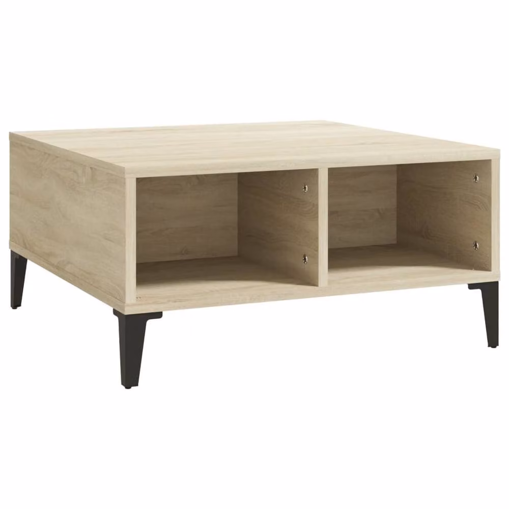 Berkfield Home Modern Square Coffee Table in Sonoma Oak and Light Beige, W/D/H: 60 x 60 x 30 cm – 3