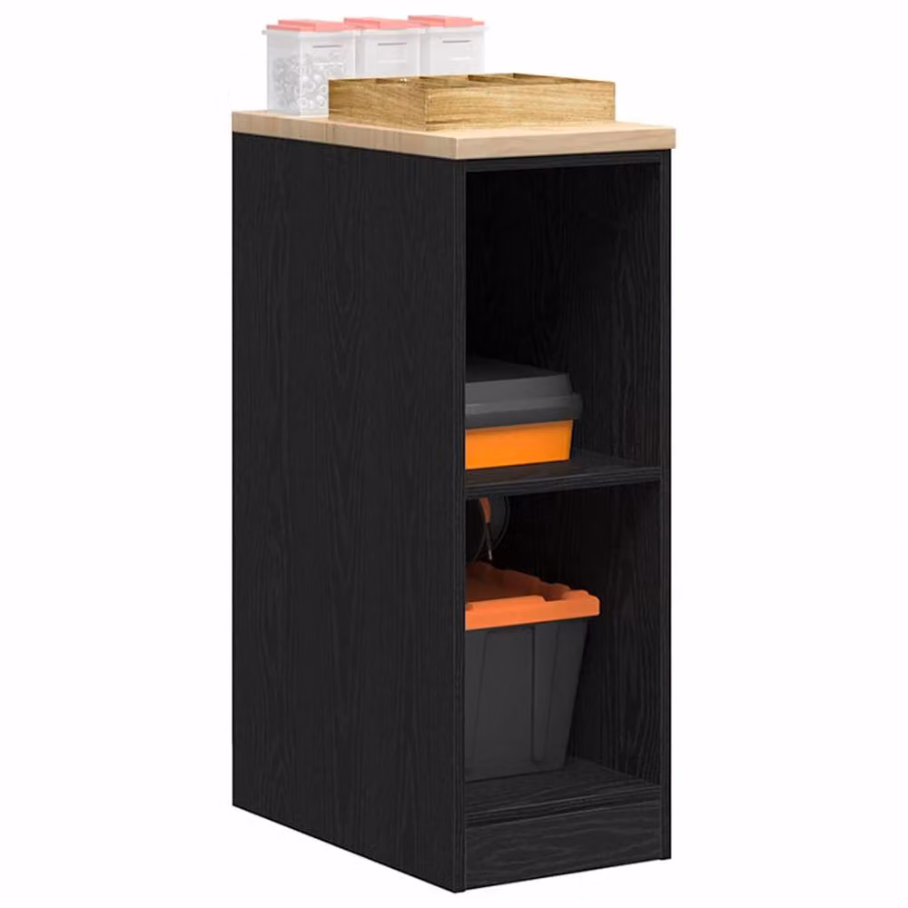 Berkfield Home Black Solid Wood Pine Garage Storage Cabinet with Hinged Doors and Internal Shelves, W/D/H: 30 x 51 x 85 cm – 2