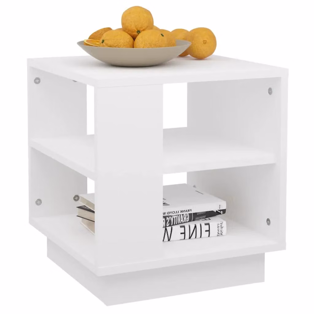 Berkfield Home Modern White Square Coffee Table in Engineered Wood W/D/H: 40 x 40 x 43 cm – 2
