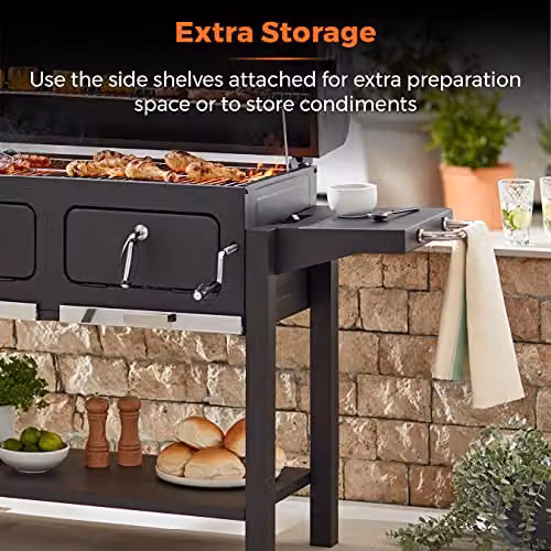 Tower Ignite Duo XL Charcoal BBQ Grill with Thermometer, Black – 5