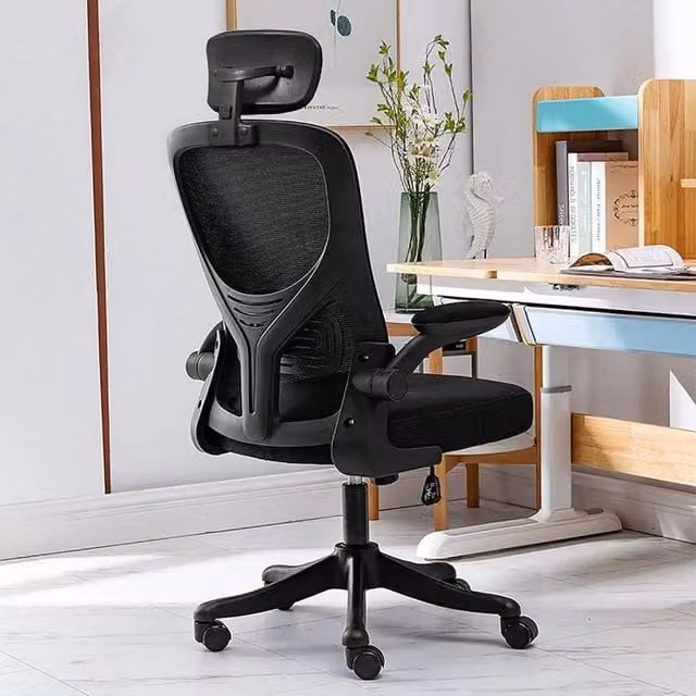 EONLION Ergonomic Office Computer Desk Chair in Black with Adjustable Headrest and Height Adjustment – 1