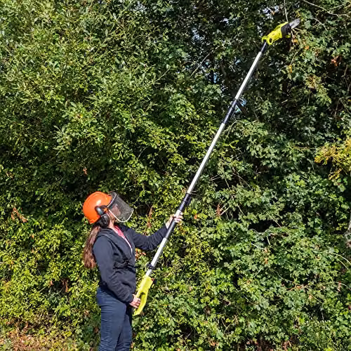 Garden Gear Cordless Telescopic Pole Chainsaw with 20V Lithium-ion Battery and Charger, 30 Degree Adjustable Head and 3m Reach – 1