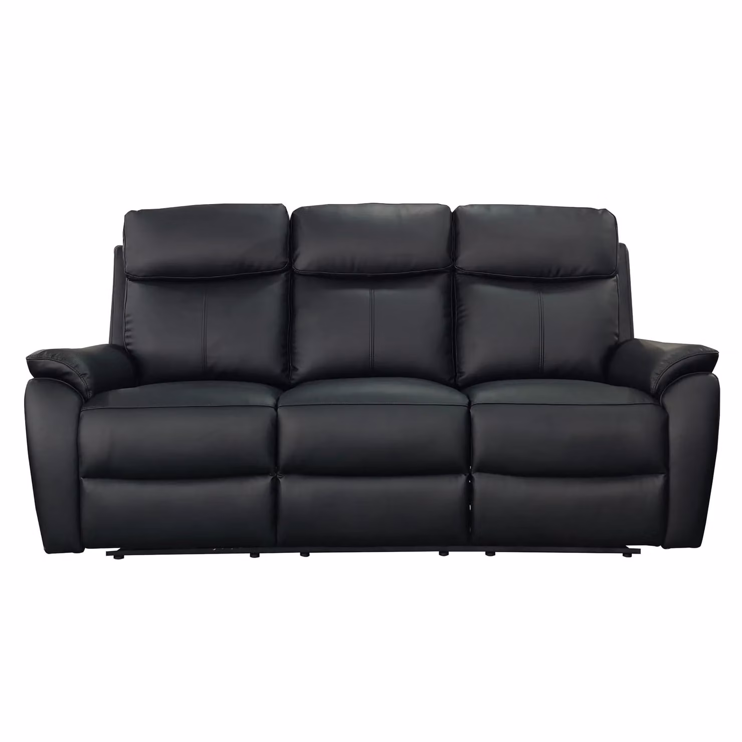Aspire Kingsmere 3 Seater Power Recliner Sofa in Black Real Leather with USB Charging – 2