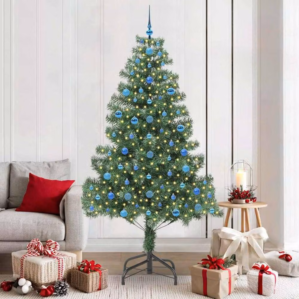 Berkfield Home Lush Green Christmas Tree with 300 LEDs and Stand, Height: 210 cm – 2