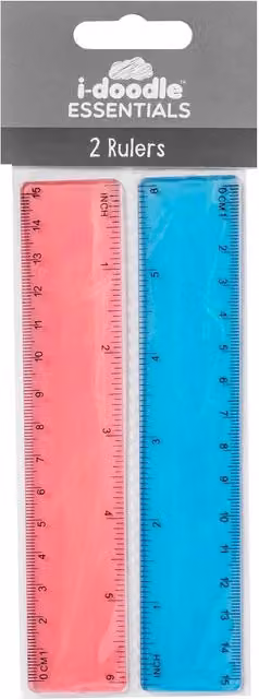 i-doodle Pack of Two Plastic School Rulers, 15 cm, Multicolour
