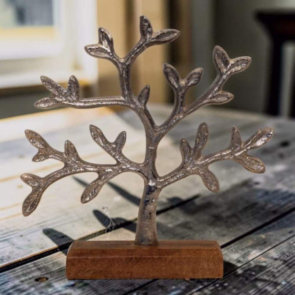 Four Candle Silver Nickel Tree of Life 4-Candle Wall Decor, Height: 22 cm – 2