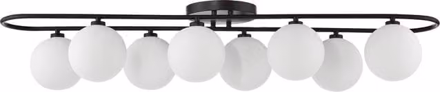 Dar Lighting LUA4822 Modern Black Glass and Metal Ceiling Light