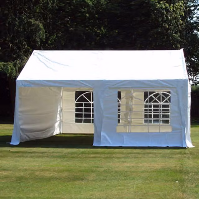Crocodile Trading Ltd Original Heavy Duty White Marquee with Gable and Window, W 4 m x D 4 m