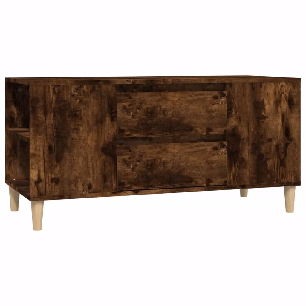 Berkfield Home Smoked Oak TV Cabinet in Brown, W/D/H: 102 x 44.5 x 50 cm – 2