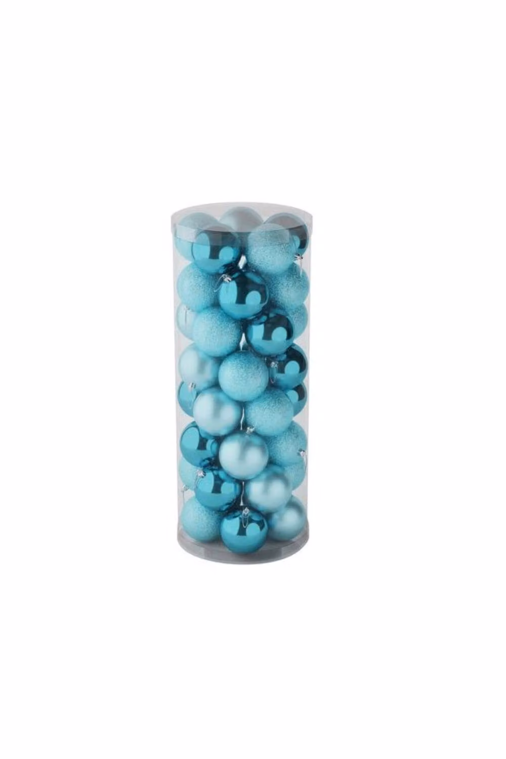 KDMD 48 Ice Blue Christmas Baubles in Matt, Shiny and Glitter Finish, Diameter: 8 cm – 2