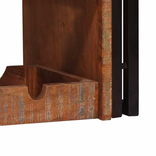 vidaXL Industrial Wall-Mounted Wine Rack in Brown, Solid Wood and Metal, W: 100 cm, D: 45 cm, H: 33 cm – 3