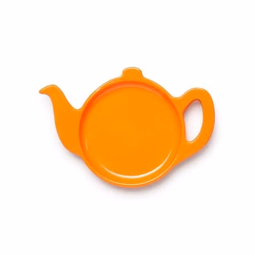 Zeal Teapot Shaped Melamine Tea Bag Tidy in Orange