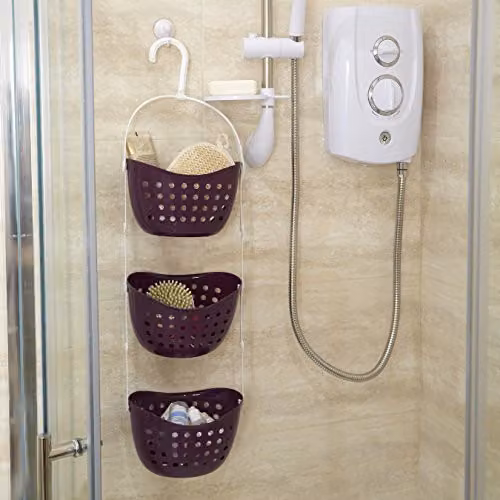 Premier Housewares 3-Tier Hanging Plastic Shower Caddy in Purple, W/D/H: 23 x 17 x 83 cm – 2