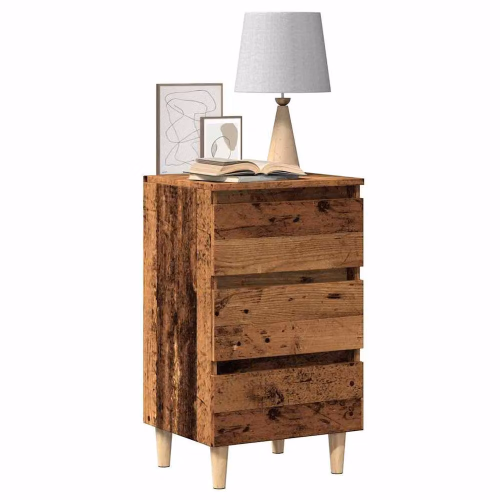 Berkfield Home Classic Bedside Cabinet in Brown Old Wood, W/D/H: 40 x 35 x 69 cm – 2