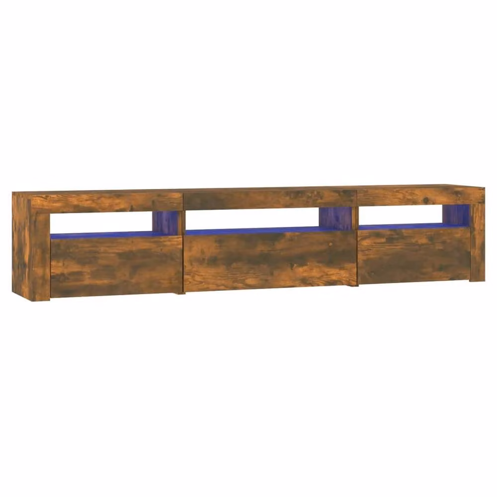 Berkfield Home Modern TV Cabinet with Integrated LED Lights in Smoked Oak Brown, W/D/H: 195 x 40 x 40 cm – 2