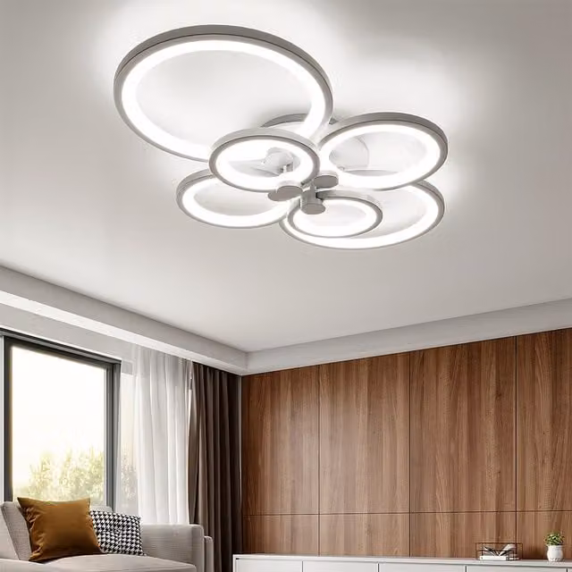 Livingandhome Modern Round LED Ceiling Light, Cool White, 94W, White