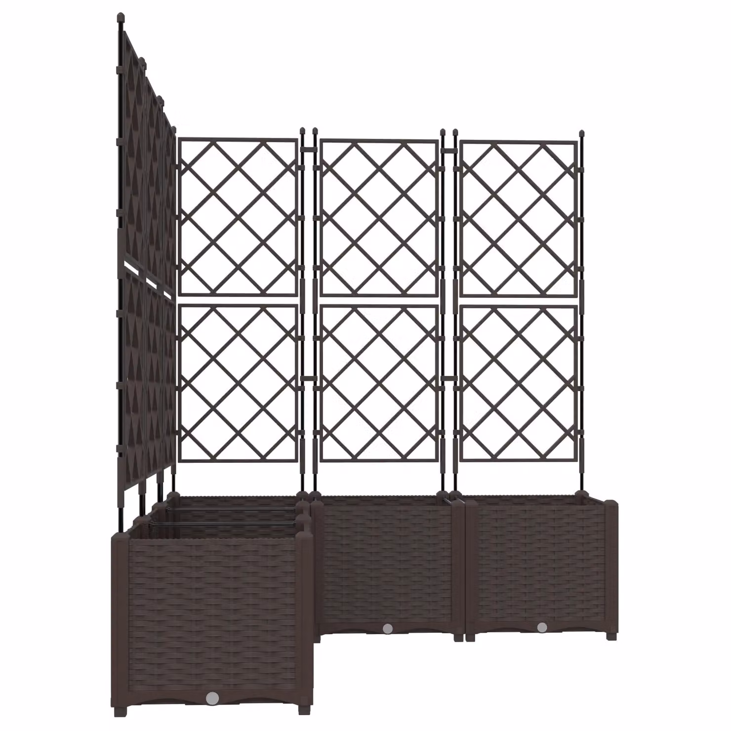 Berkfield Home Garden Planter with Trellis, 5 Pieces, Brown, W/D/H: 120 x 120 x 143 cm – 4