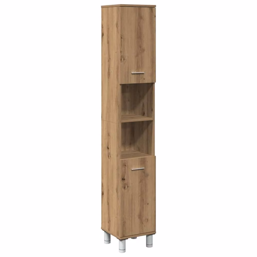Berkfield Home Artisan Oak Bathroom Cabinet in Brown, W/D/H: 30 x 30 x 179 cm – 2