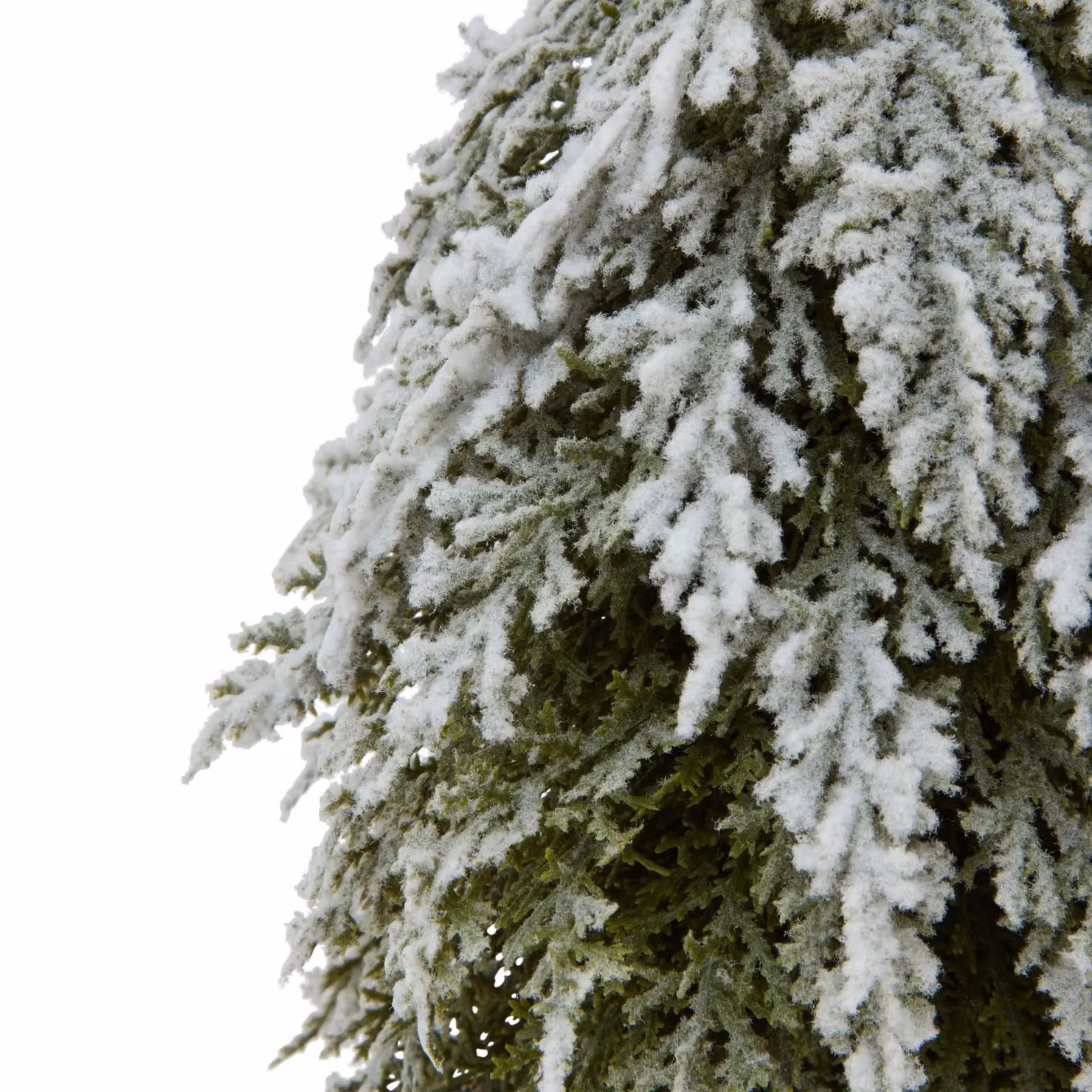 Love Lace Small Snowy Fir Tree on Tall Brown Wood Log – 3