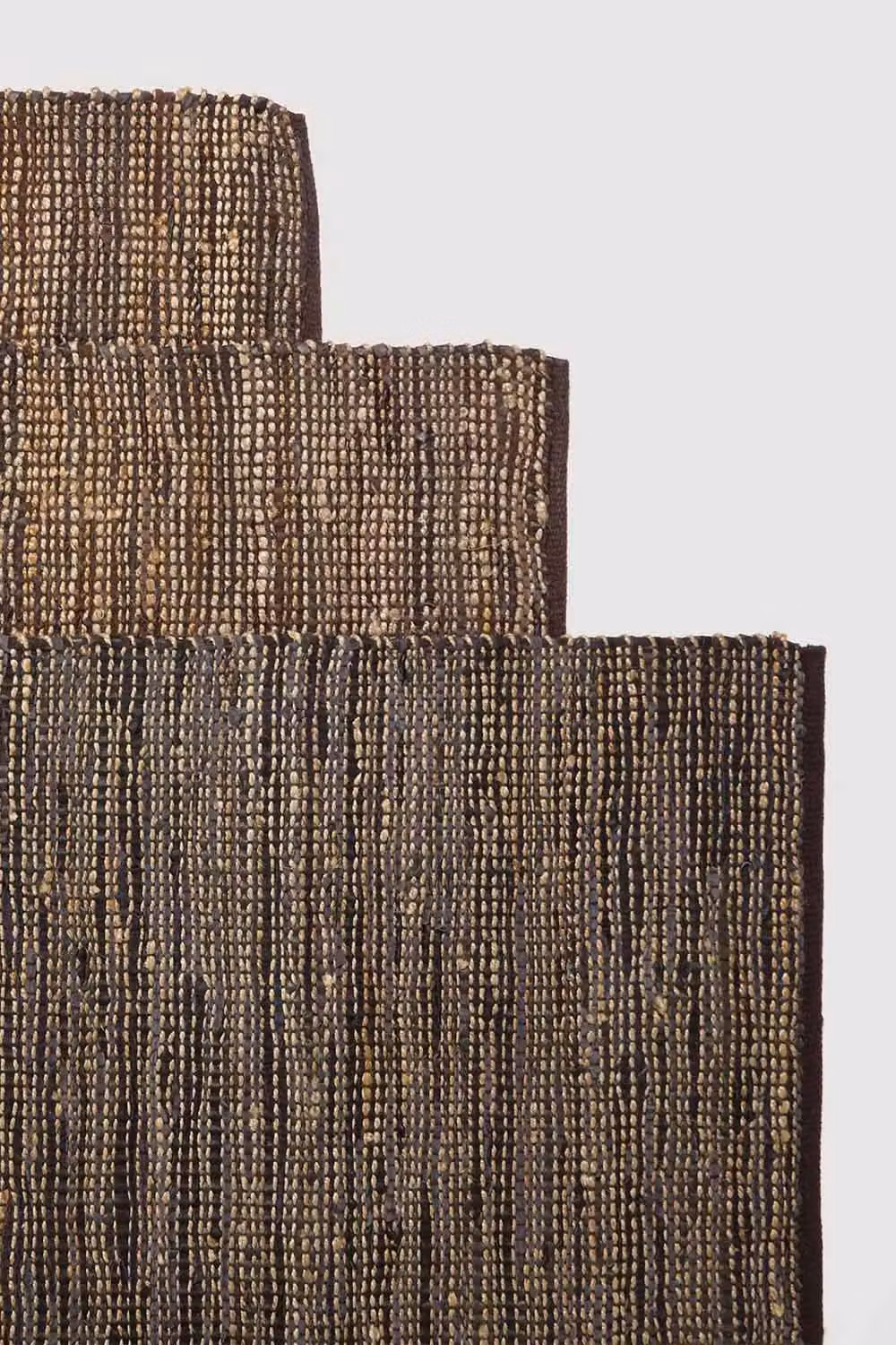 Homescapes Madras Woven Leather and Hemp Rug in Brown, Beige and Grey, W/D/H: 150 x 90 x 1 cm – 5