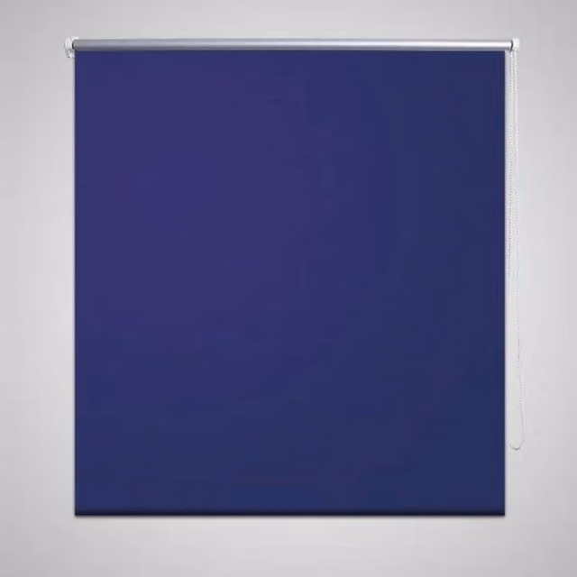Berkfield Home Thermal Insulating Blackout Roller Blind in Blue and Silver, W: 100 cm, H: 175 cm