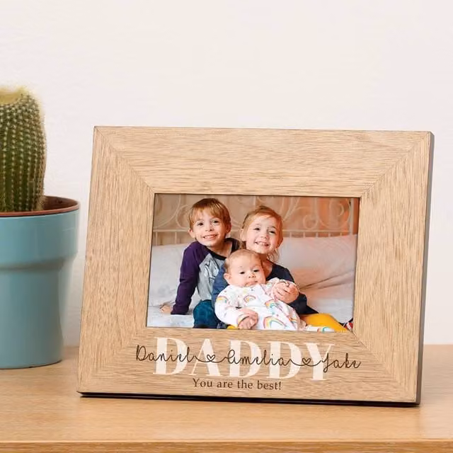 Uniqueful Personalised Children's Names Wood Picture Frame, Brown, W/H: 7 x 5 in