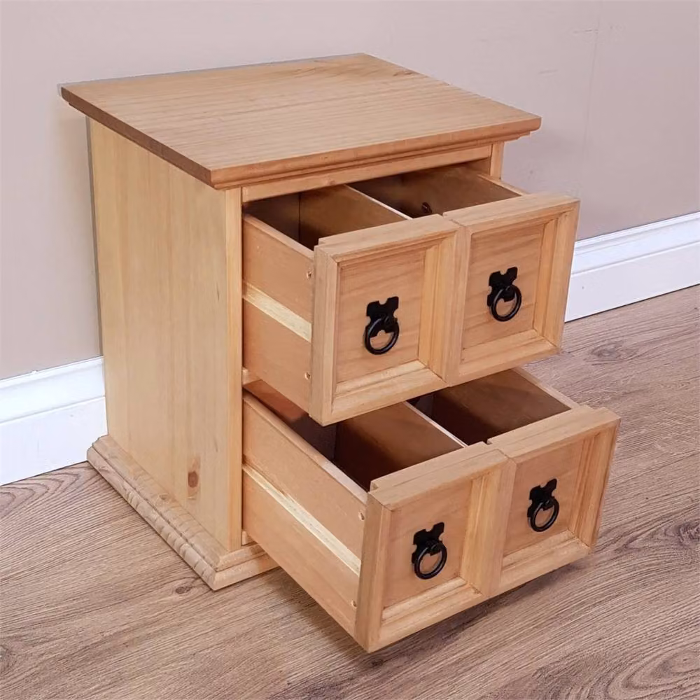 Mercers Furniture Nordara Corona 2x2 Storage Tower in Brown Solid Pine Wood W/D/H: 76 x 38 x 42 cm – 2