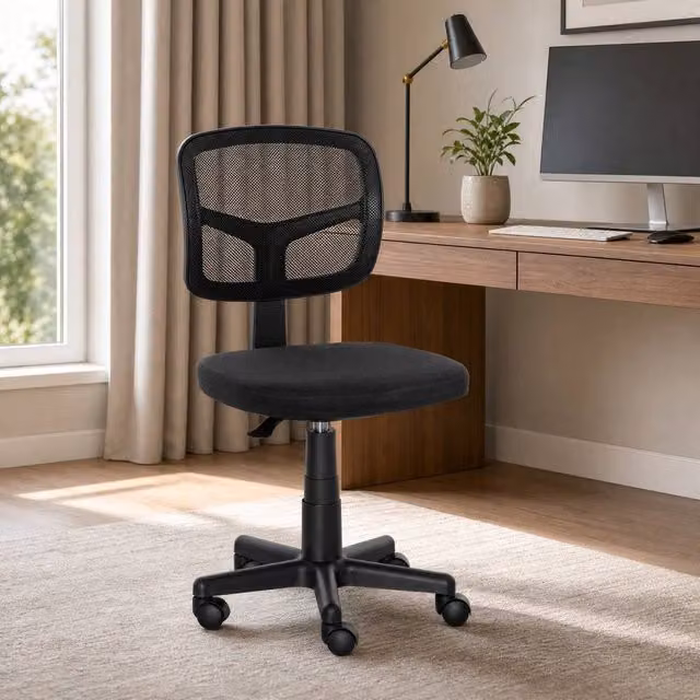 STILVORA Ergonomic Swivel Office Chair in Black Fabric, W/D/H: 120 x 40 x 40 cm