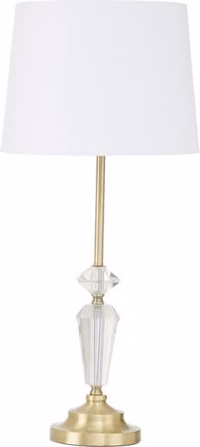 Orsina Translucent Detail Table Lamp by Interiors by Premier in Gold and White with Crystal Base