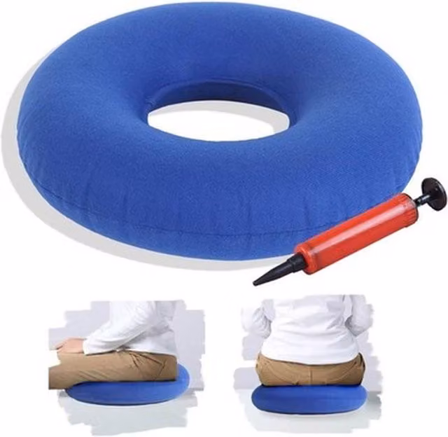 NESTLUNE Blue Donut Seat Cushion for Pain and Coccyx Relief, W: 100 cm, L: 190 cm