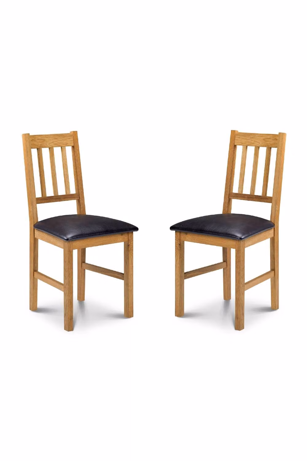 Julian Bowen Coxmoor Set of 2 Dining Chairs in Brown Oiled Oak with Synthetic Leather – 3