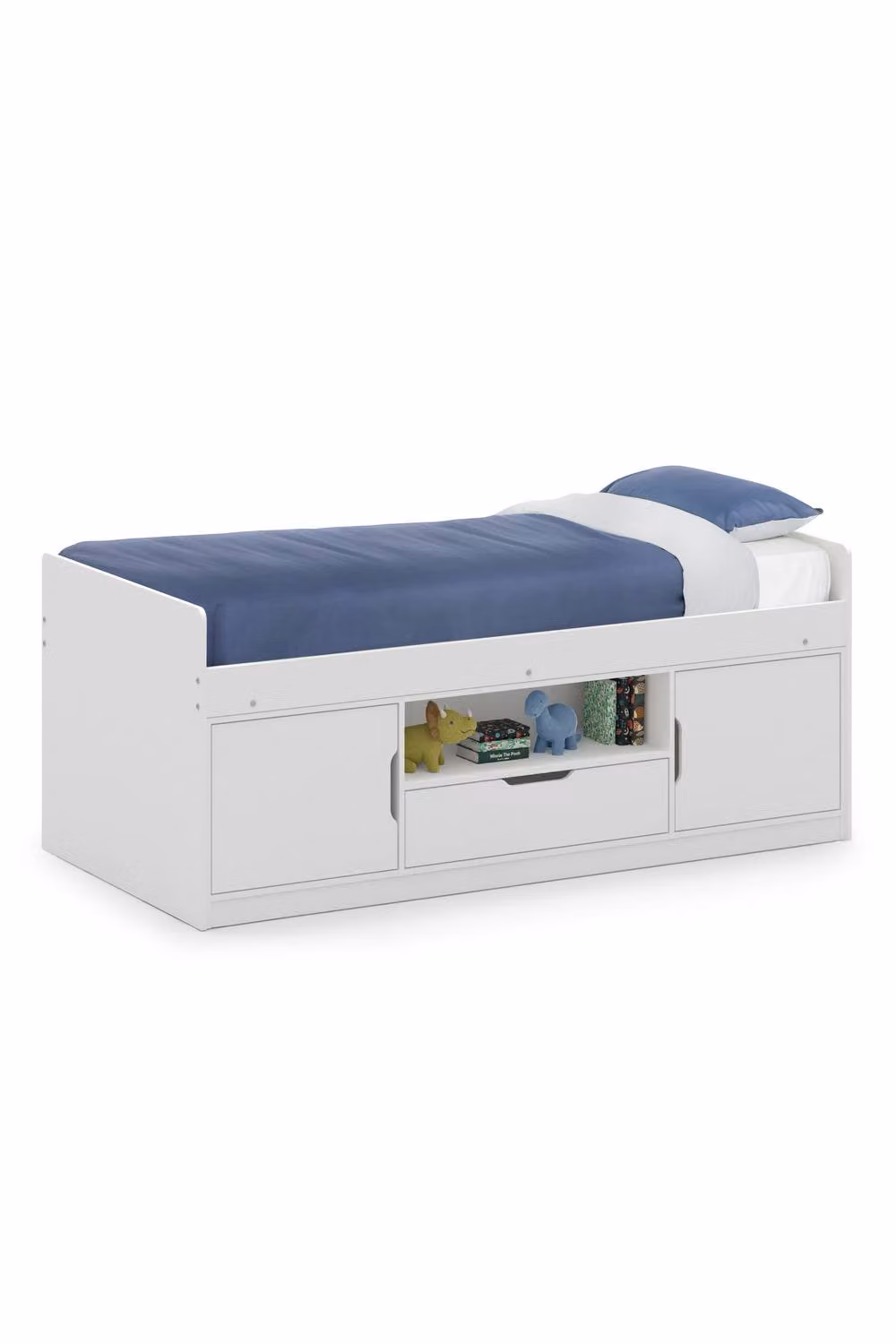 Julian Bowen Atom White Wooden Mid-Height Cabin Bed Frame with Drawers, W/D/H: 90 x 190 cm – 2