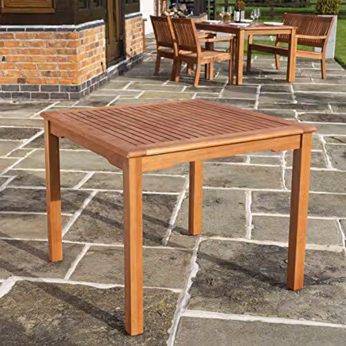 Rowlinsons Willington Square Garden Table in Brown, W: 199 cm, D: 199 cm, H: 75 cm
