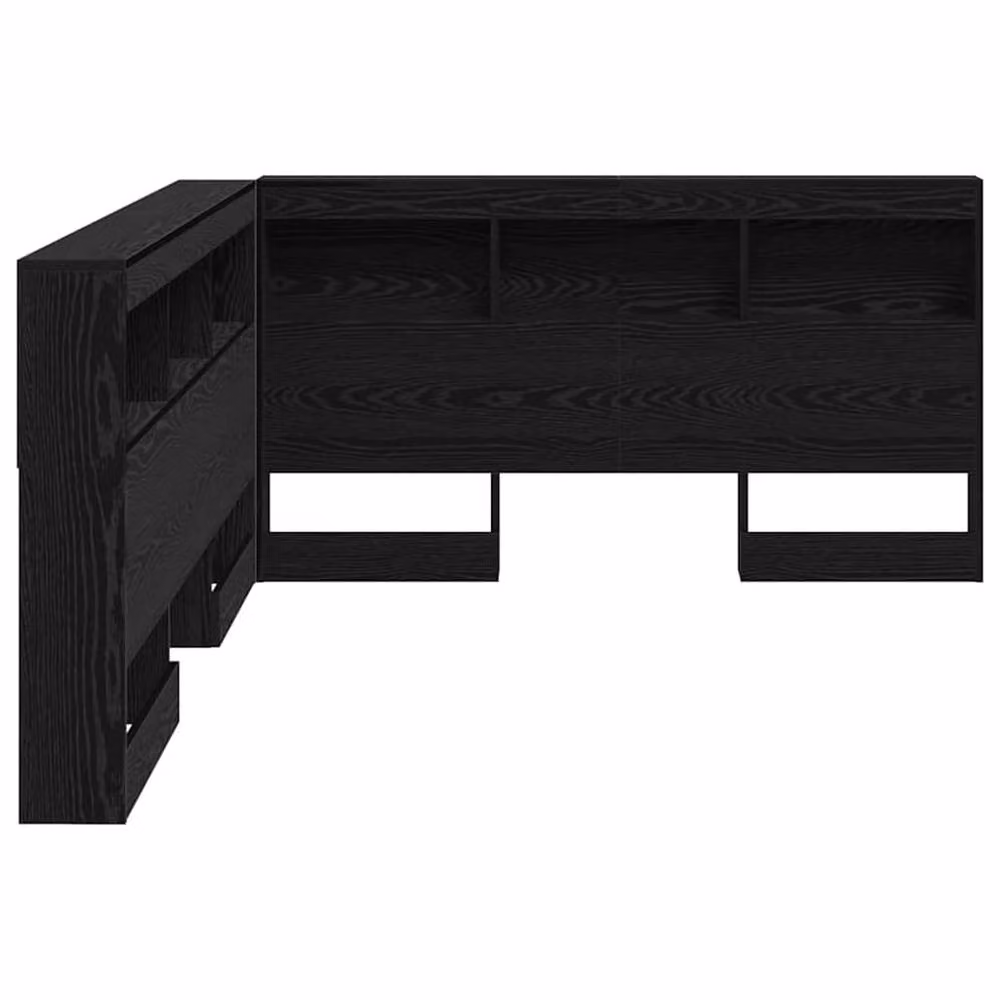 Berkfield Home Storage Headboard with Shelf in Black Oak, 160 cm – 6