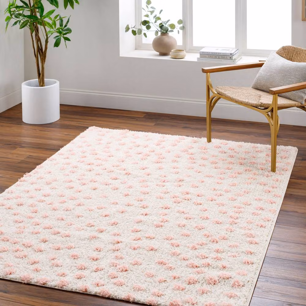 Livabliss Rodos Modern Soft Plush Pile Living Room and Bedroom Rug in Beige, Black, Grey and Pink, W: 160 cm, D: 215 cm – 3