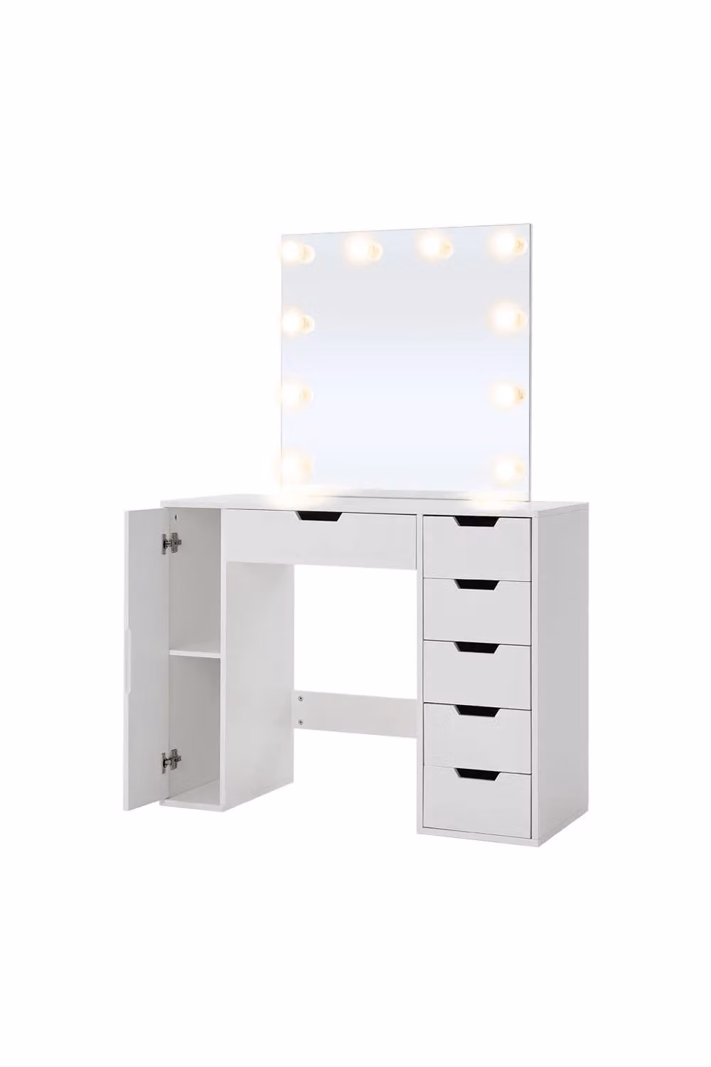 Living and Home Hollywood Dressing Table with LED Lighted Mirror in White – 3