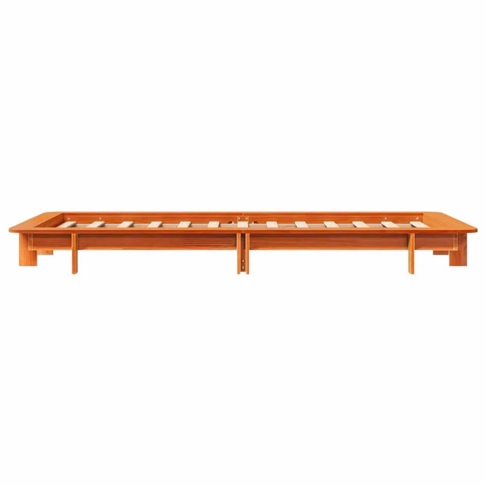 Berkfield Home Modern Single Bed Frame in Waxed Brown Solid Pine, W/D/H: 90 x 190 cm – 3