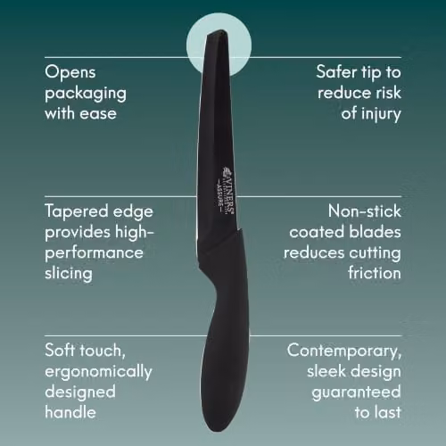 Viners Assure 3 Piece Stainless Steel Prep Knife Set with Paring and Utility Knives in Black – 5