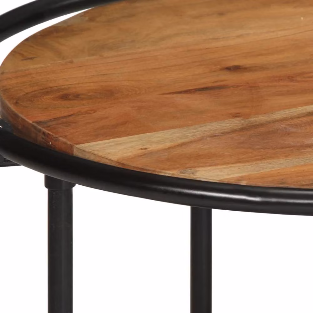 Berkfield Home Sturdy Acacia Wood Coffee Table in Brown and Black, W/D/H: 110 x 55 x 40 cm – 4