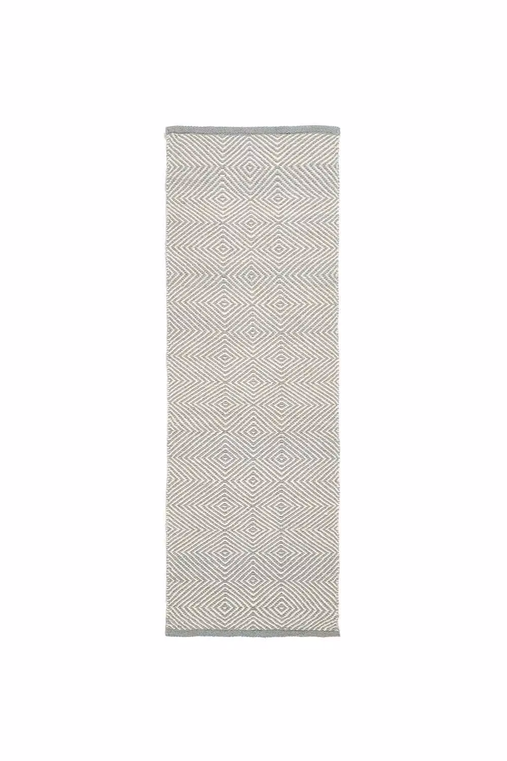 Estella Grey Wool Diamond Flat Weave Rectangular Rug, W/D/H: 120 x 170 cm – 2