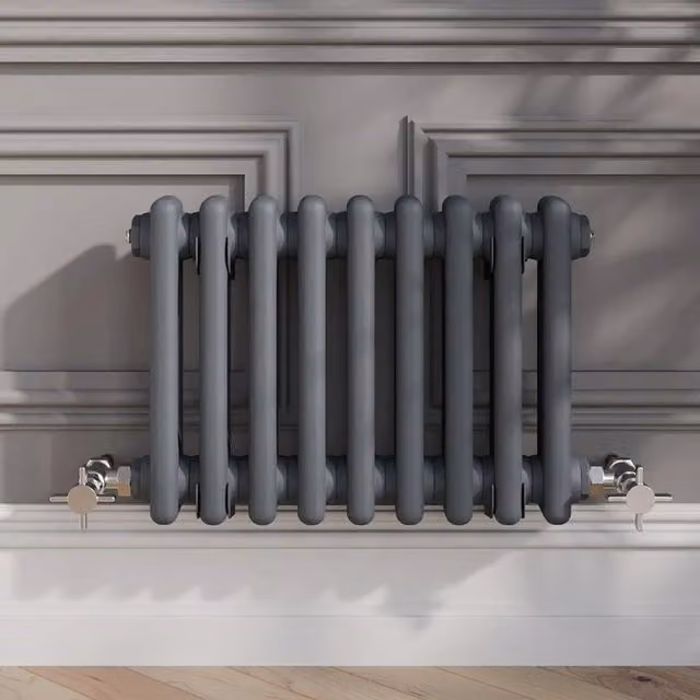 Temprazo Colosseum Double Bar Column Radiator in Anthracite Grey, H 119.0 cm x W 30.0 cm x D 42.5 cm