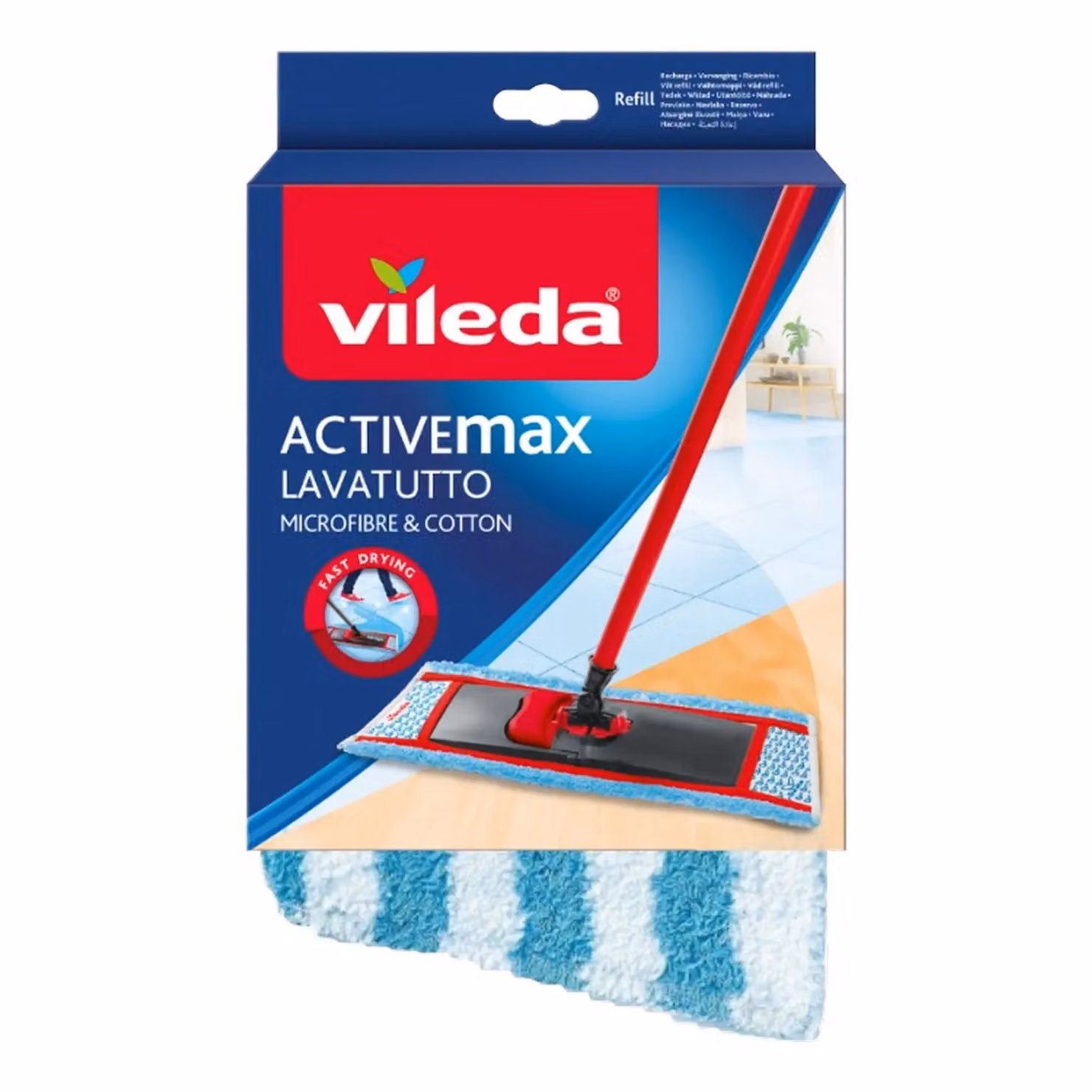 Vileda Active Max Mop Refill in Blue and Multicolour – 3
