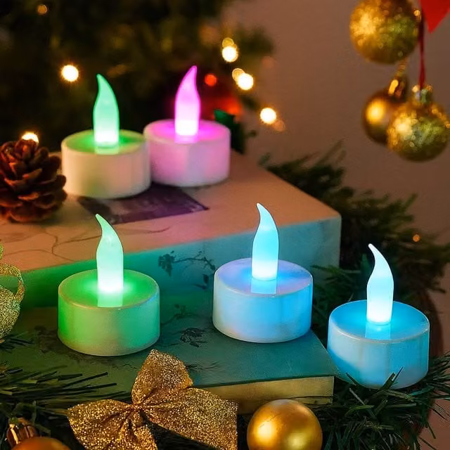 Voltico Colour Changing LED Tea Light Flameless Candles, 6 Piece Set, White – 1