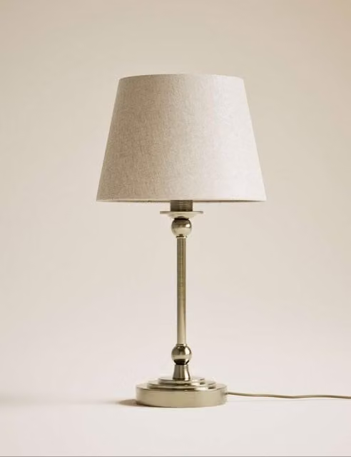 M&S Blair Table Lamp in Gold/Brass and Beige