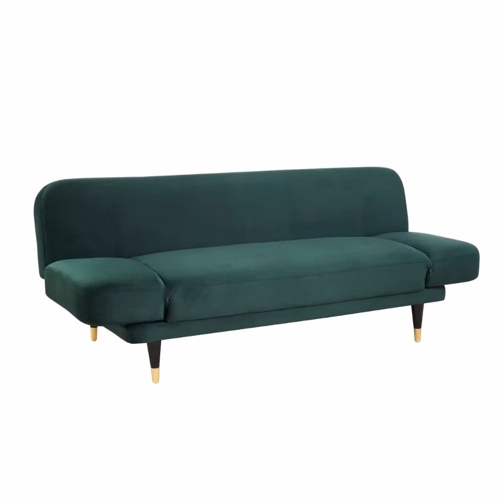 Home Detail Silas 3 Seater Sofa Bed in Green with Adjustable Armrests and Click Clack Sleeping Function – 2