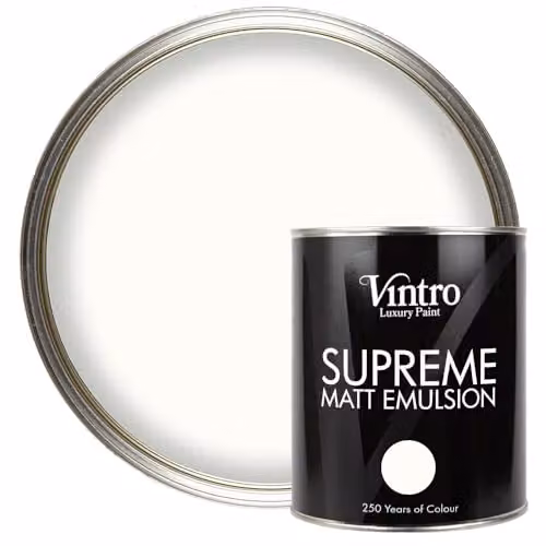 Vintro Luxury Matt Emulsion Multi Surface Paint in White, 1L – 1